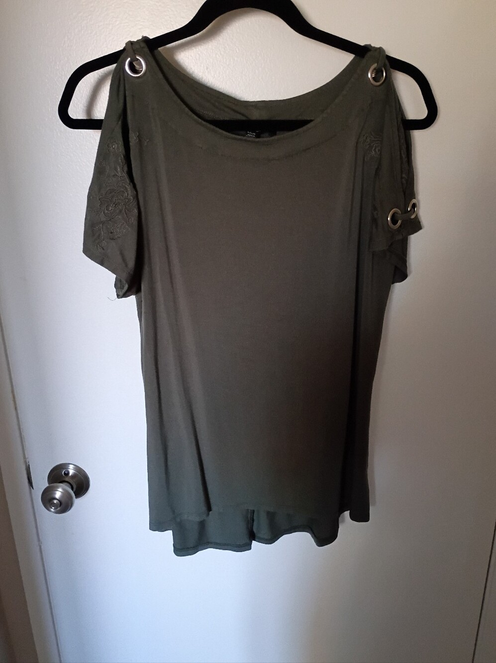 Sage Green Pick A Boo Sleeve Blouse